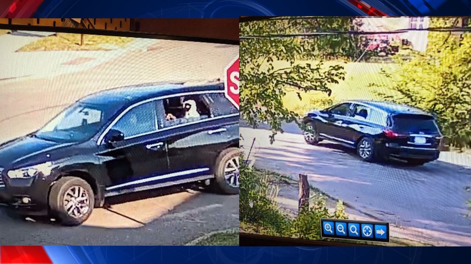 Detroit police released photos of the shooting suspects' black Infiniti SUV.