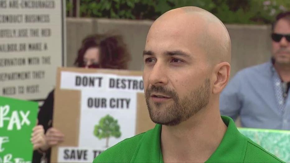 Brent Sabo is leading a group of residents upset over the planned removal of at least 400 trees for street projects.