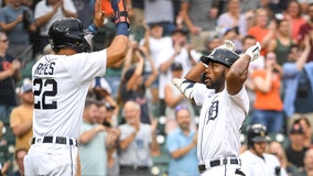 Cabrera drives in 5 in Detroit's 14-0 rout of Texas