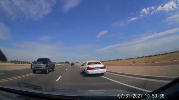 Video shows moments leading up to a near wrong-way driver crash in Arizona