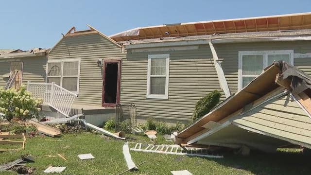 Tornado's direct hit takes off top of Armada family's home