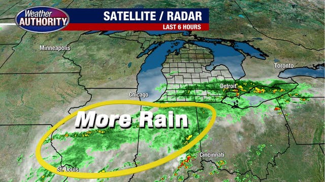 Friday forecast has heavy rain until mid-afternoon, moderate showers into Saturday