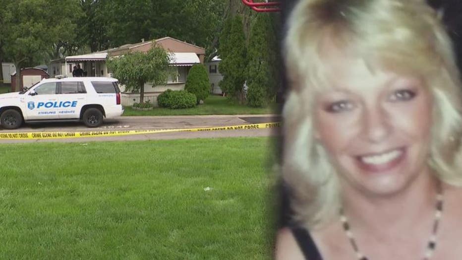 Kathleen Hales and the mobile home she was found dead inside.