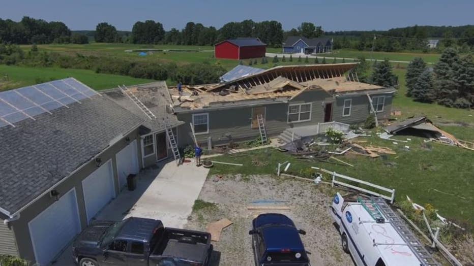 Tornado s direct hit takes off top of Armada family s home