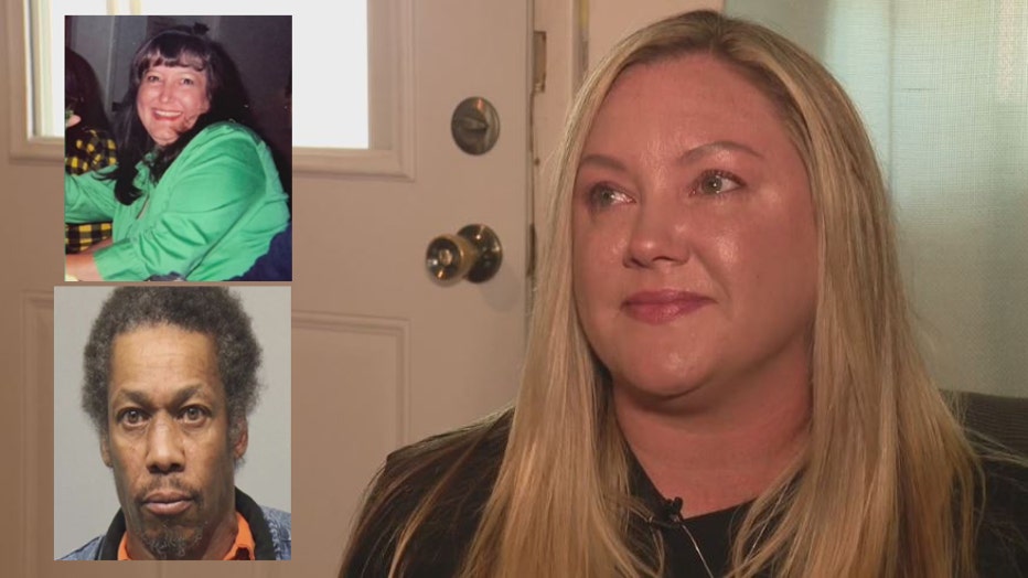 Michelle Singh. Inset top: Her late mother Martha Watters. Below: Murderer Gregory Agnew.