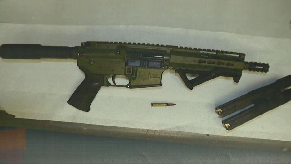 One of the two guns recovered by Southfield police after the arrest.