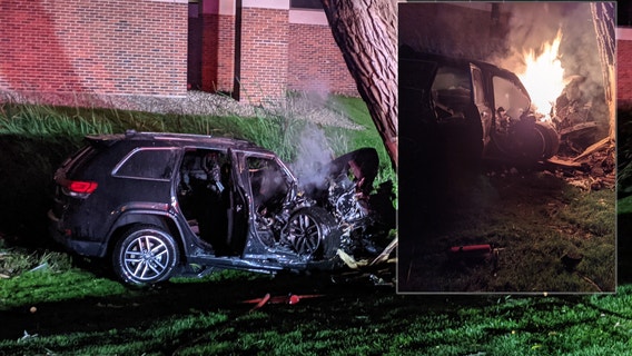 Off-duty border patrol agent saves man from burning SUV moments before flames engulf vehicle