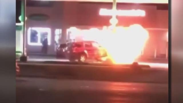 Joyriding drifter crashes into Detroit gas station pumps