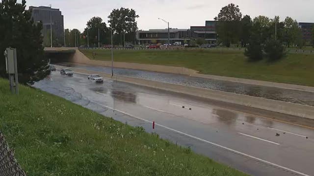 Four flooded freeways ahead of Friday night's Tigers, Lions games