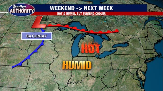 Storms to finish the week with 90 degree temperatures ahead for the weekend