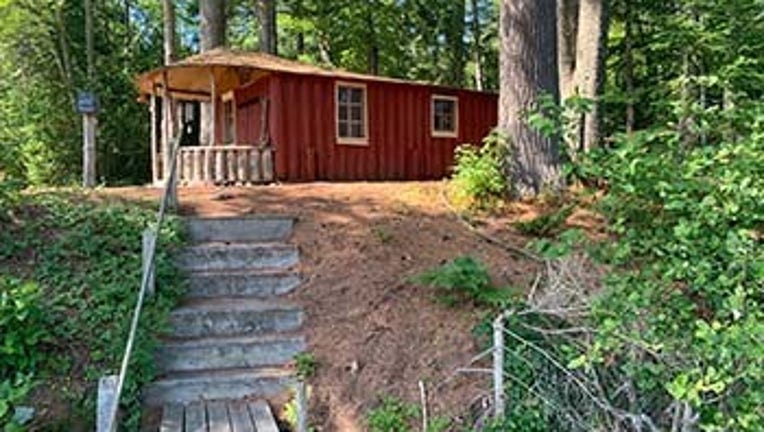 A cabin two canoeists broke into and spent the night while lost along the Lower Tahquamenon River in Chippewa County