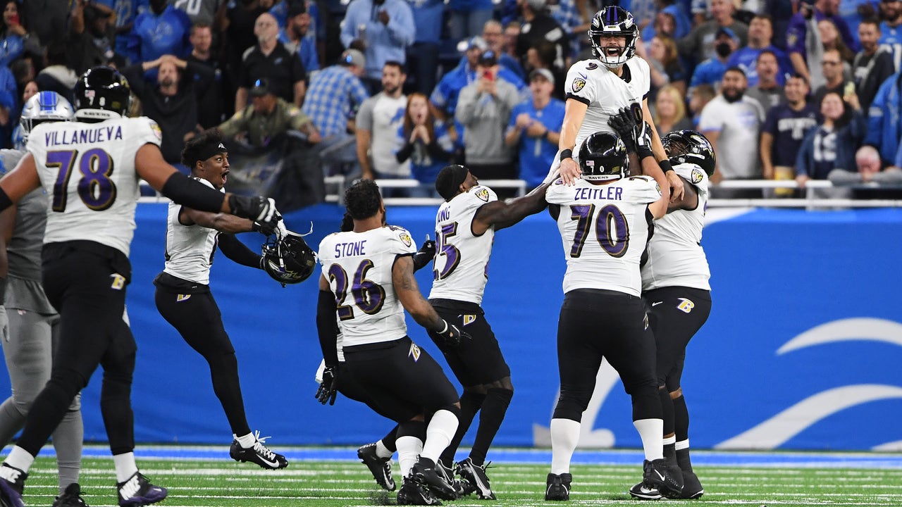 Recap: Tucker's 66-yarder helps Ravens walk-off Lions, 19-17