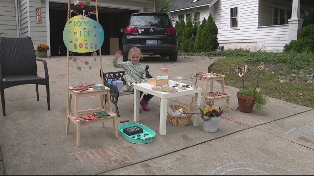 Royal Oak girl sells painted rocks to buy socks for homeless people