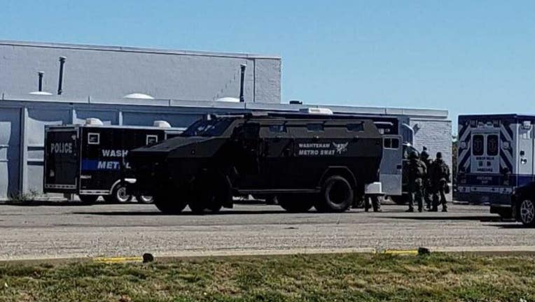 Viewer submitted photo of the barricaded situation in Ypsilanti.