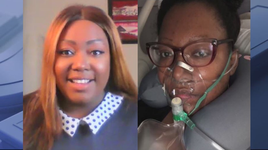 Covid survivor Heather Elizabeth Brown, now - and then.
