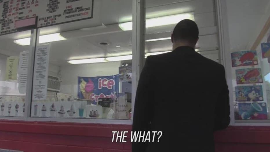 Skeeter Jean during a recent video at the ice cream shop.