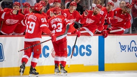 Raymond scores 1st NHL goal, Red Wings top Blue Jackets 4-1