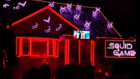Michigan family puts on eerie Squid Game-inspired light show for Halloween