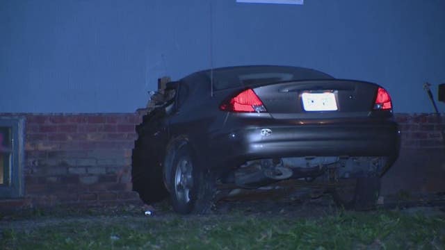 Car crashes through wall of house on Detroit's east side