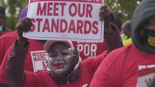 #Striketober McDonald's protesters march against sexual harassment at work