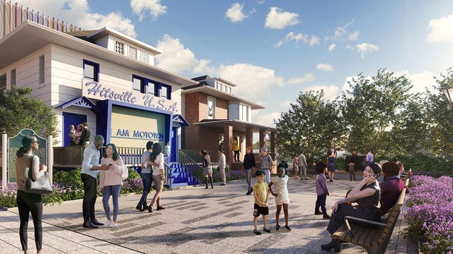 2nd phase of Motown Museum expansion with outdoor plaza under construction