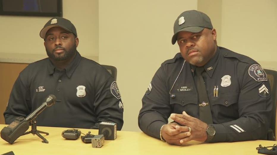 Detroit police officers Dario Sharp and Troy Wesley.