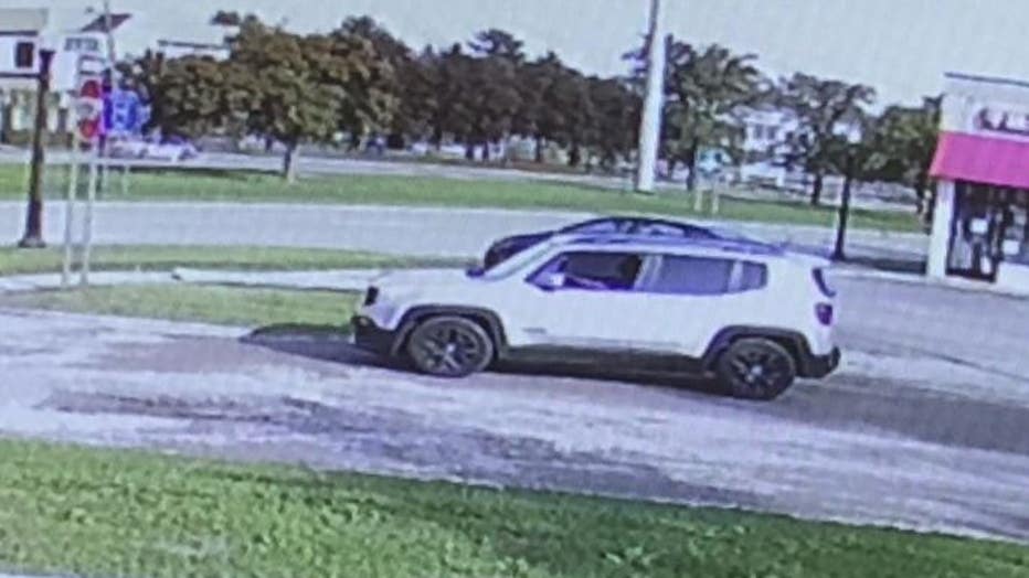 Still photo of the suspect in the Jeep Renegade who abducted and raped a lost Farmington Hills girl. 