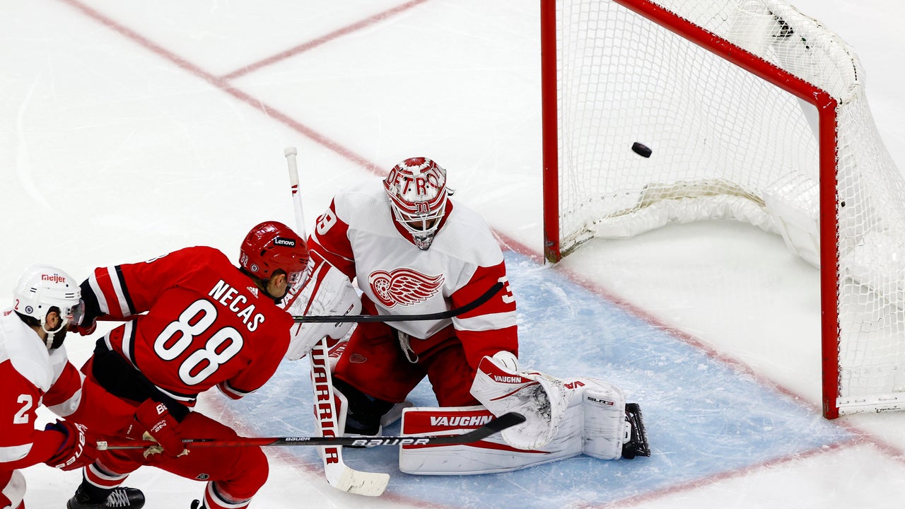 Aho leads Carolina past Bruins 5-3 on Whalers Night