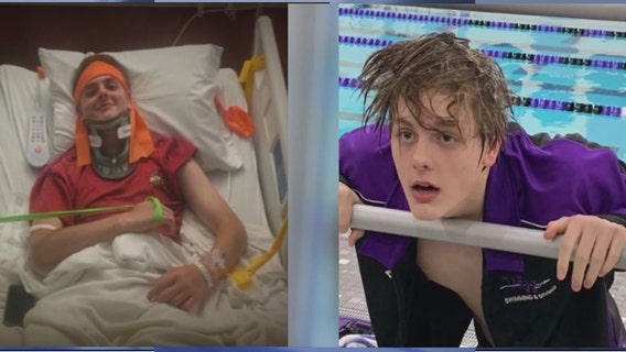 Miracle comeback: After suffering broken neck, Woodhaven swimmer returns to compete with team