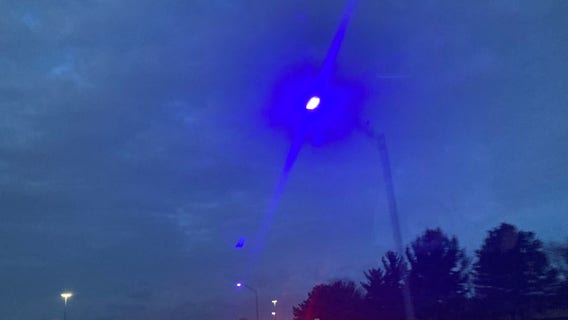 Why are the streetlights purple on I-96 near Lansing?