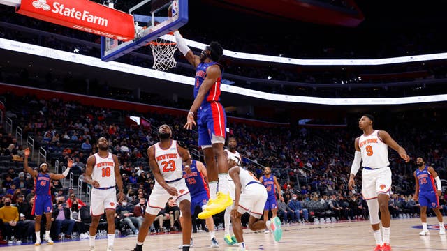 Burks, Knicks bench power past short-handed Pistons 94-85