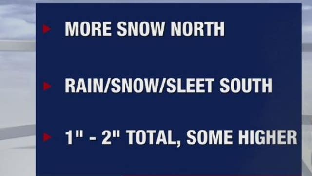 Wintry mix overnight, northern suburbs may get 3 inches