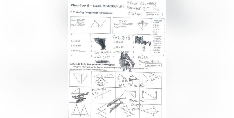 Oxford HS shooter's drawings provide details about mental state