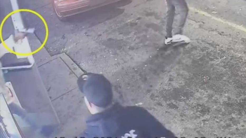 Screenshot of the encounter between a woman who appeared armed and Detroit police.