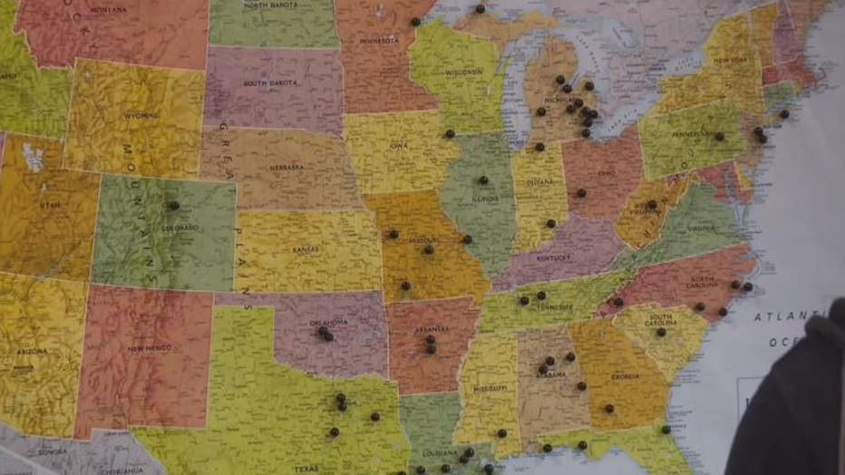 A map of US locations DRAW has helped after disasters.