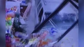Driver crashes through gas station store, ditches SUV and runs away