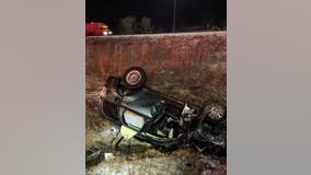 Suspected drunken driver crashes on side of I-96 near Lansing