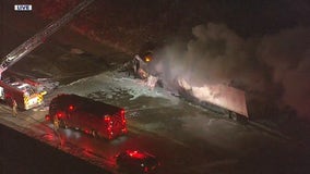 I-696 reopened after semi truck fire at Mound Road