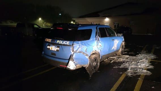 Driver loses control on icy US-23, hits Michigan State Police trooper