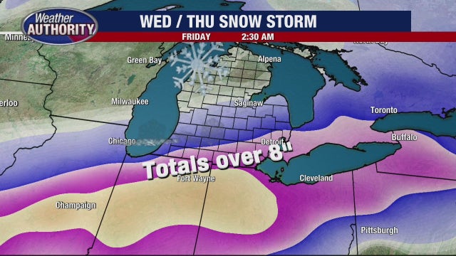 A busy week of weather ahead for Southeast Michigan; up to 15 inches of snow expected in Detroit