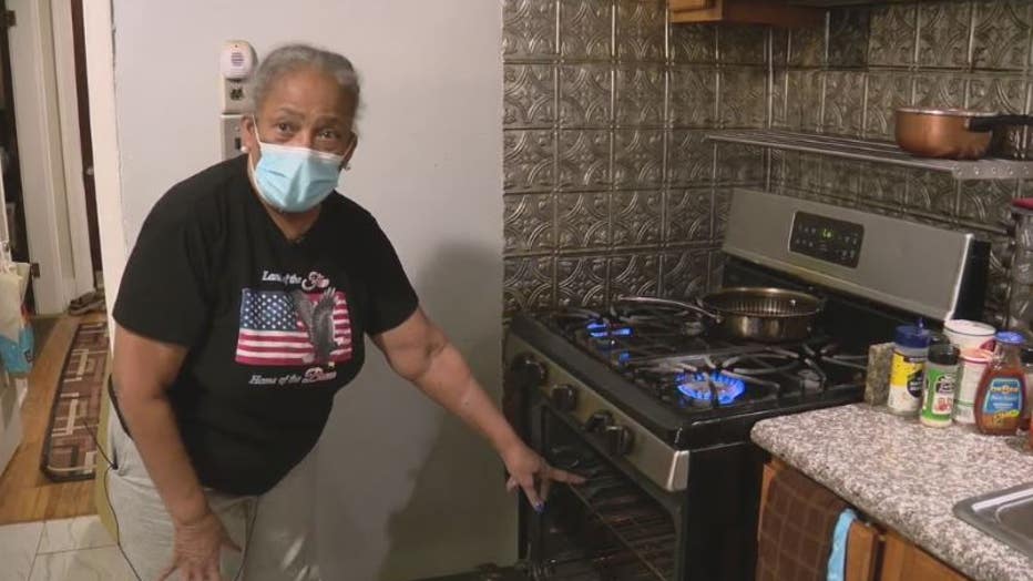 Henrietta O'Neal is using her oven to heat her house.