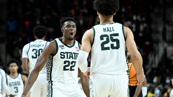 Hall rescues No. 13 Michigan State in 65-63 win over Terps