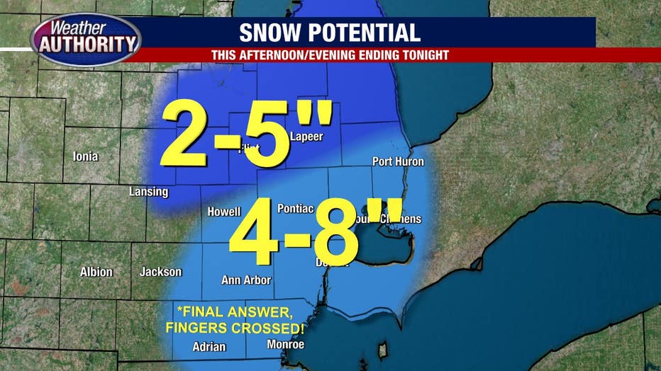 Metro Detroit Snowstorm Timeline -- How Much Snow To Expect And When ...