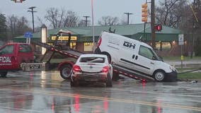 Stolen car crashes into utility van fleeing from police in St. Clair Shores