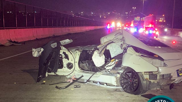 Speeding reckless driver crashes into concrete barrier, hits semi-truck on I-75 in Detroit