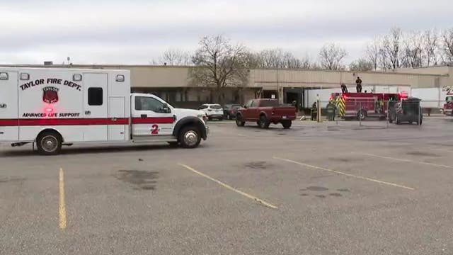 Taylor firefighter burned while battling blaze at packaging company