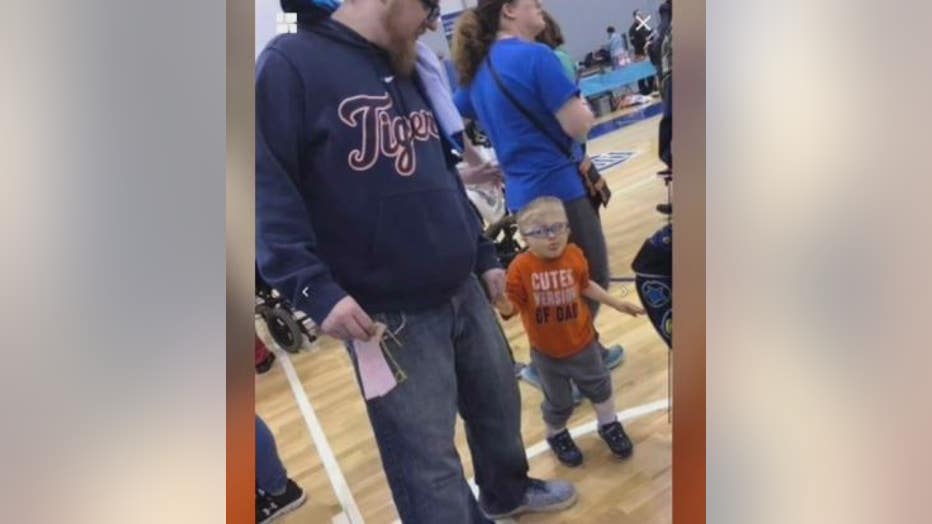 Terrance Adams with his dad, Gary.