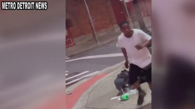 Man sprays pop in face of homeless person sleeping in Downtown Detroit