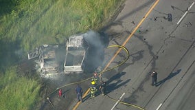 Double fatal crash on I-94 in Taylor after vehicles collide, catch fire