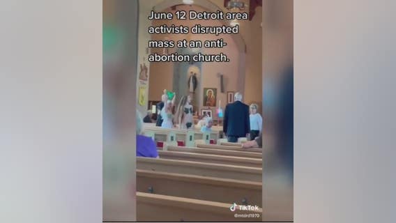 Pro-abortion activists, one wearing fig leaves interrupt church mass in Eastpointe